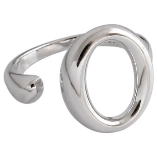 LIVVY Minimalist Silver Color Adjustable Rings for Women Trendy Elegant Bead Geometric Handmade Bride Jewelry Gifts