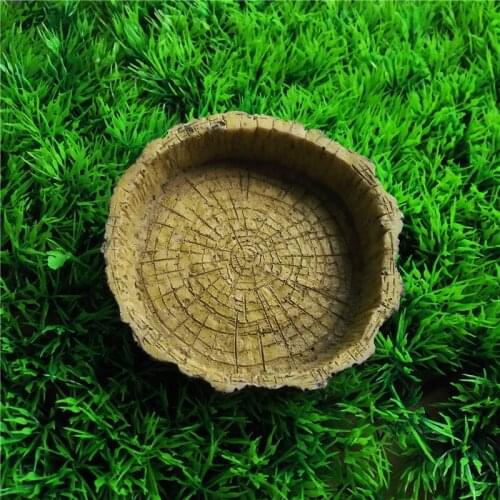 Resin Turtle Tortoise Water Dish Food Bowl Feeder For Reptile Amphibians Gecko Snakes Lizard Wood Color Feeding Feeder Supplies