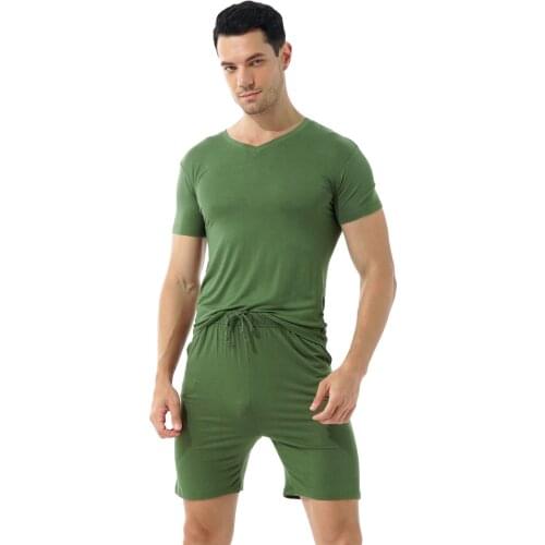 Men Summer Leisure Loose Set Tracksuit Black Jogging Workout Outfits O Neck Short Sleeve T Shirts with Drawstring Shorts Bottoms