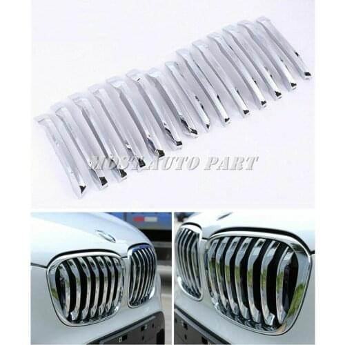 ABS Exterior Front Grille Grill Insert Cover Trim For BMW X1 F48 2016-2021 14pcs Car Decoration Car Accesories Interior