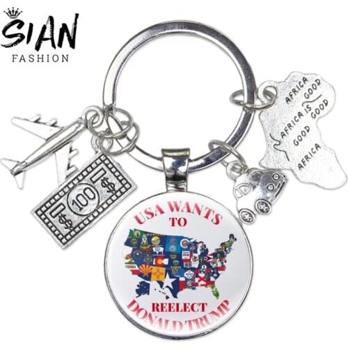 New Unisex Travel Exploring Keychain Handmade Glass Cabochon Airplane Map Alloy Pendant Car Key Ring Jewelry Decorations Gifts