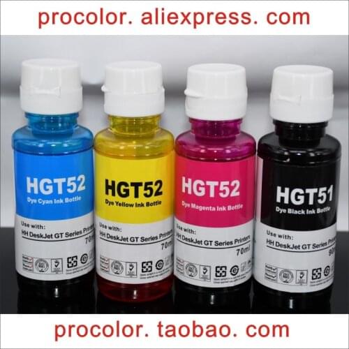 GT51 GT-51 GT52 GT 51 52 Original Ink tank CISS refillable dye ink Refill Kit for HP DeskJet GT5810 GT5820 GT 5810 5820 printers