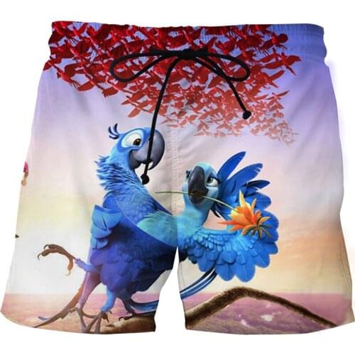 3D print animal theme beach shorts Fashion Bermuda shorts Mens sports shorts Animal pattern swimming shorts Summer shorts men