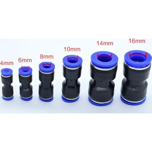 Pneumatic Fittings PU/PG Straight Connector 4-16mm OD Hose Reducing 8-6mm Plastic Push In Quick Connector Air Fitting Plumbing