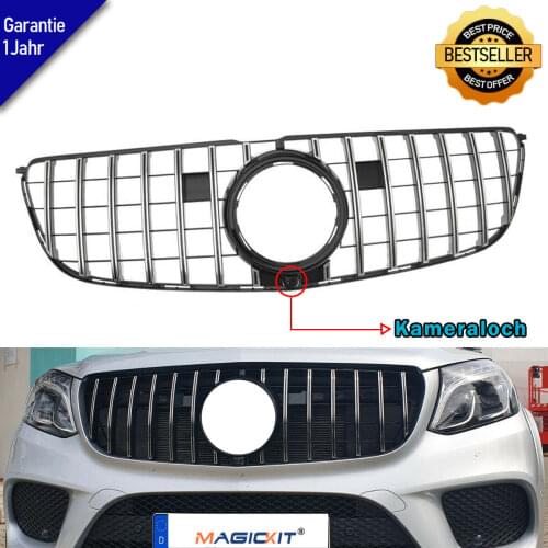 MagicKit FOR MERCEDES GLS CLASS X166 FRONT GRILLE PANAMERICANA GT STYLE CHROME BLACK 16