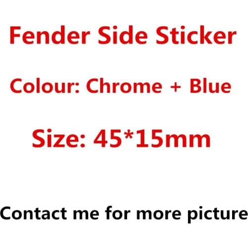 With label mix 100pc 3D ABS 45mm 55mm 73mm 84mm Blue Fender Side Rear Badge Emblem Auto Sticker black New Car Styling