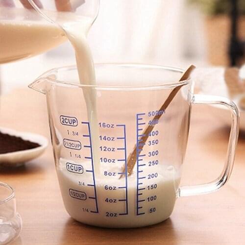250ml/500ml Heat Resisting Glass Measuring Cup Milk Water Coffee Creamer Cup Microwave Safe Transparent Tea Milk Cup With Scale