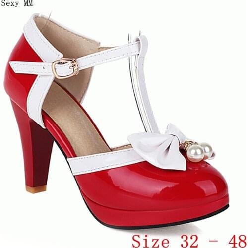 Women High Heel Shoes Platform Pumps Woman High Heels Party Shoes Kitten Heels Small Plus Size 32 33- 40 41 42 43 44 45 46 47 48