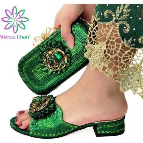 Slippers Style Italian Design High Quality Nigeiran Women Shoes and Bag to Match in Heels with Platform Pretty Women Party Shoes