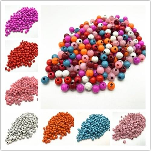 100pcs 6mm Round Stripe Loose Beads DIY Jewelry Making Necklace Bracelet Earring Accessories