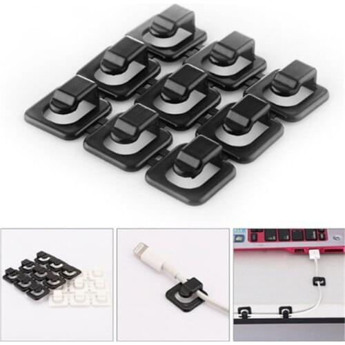 18 pcs Cable Cord Wire Line Desk Wall Organizer Clips Data Lines Adhesive Clamp Fixer Fastener Tidy Holder Storage Accessories