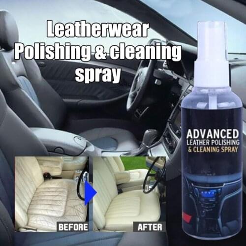 30ml/ 50ml/ 100ml Car Seat Leather Cleaner Agent Leather Crack Scratch Protective Coating Polishing Spray for Seat Roof Flannel