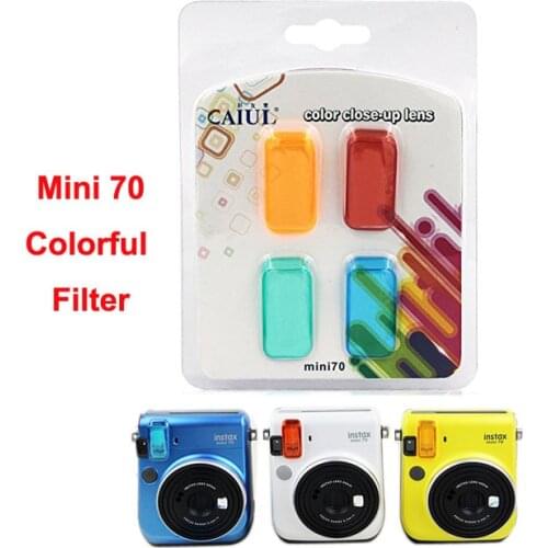 4pcs 1pack Set Fuji Fujifilm Instax Mini 70 Instant Camera Colorful Filters Close Up Lens Camera