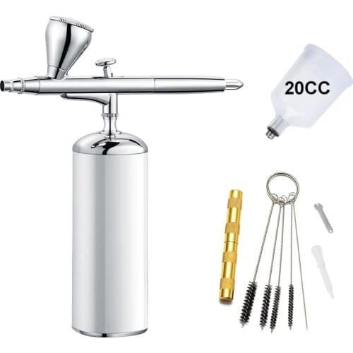 Upgraded Airbrush Kit with Compressor Portable Cordless Auto Air Brush Gun Rechargeable Handheld Pump for Model Coloring Nail