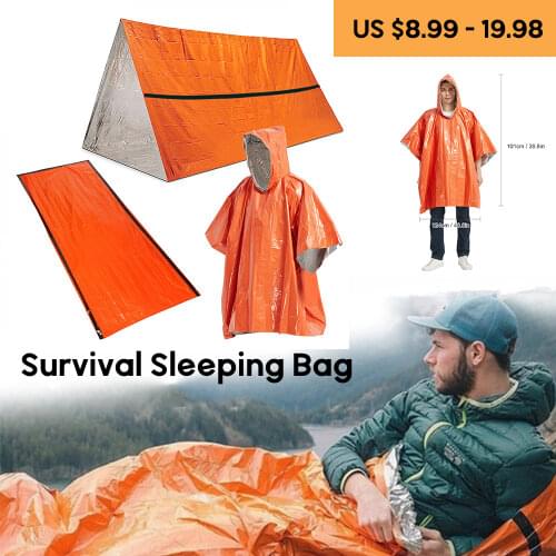 Outdoor Waterproof Emergency Survival Tent Shelter with Sleeping Bag for Camping Hiking Adventure Emergency Survival Tent