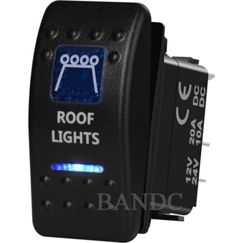 Car Boat ROOF LIGHTS Rocker Switch 5P On-Off Dual Blue Led Lamp for ARB Carling Narva 4x4 Style, Auto Parts