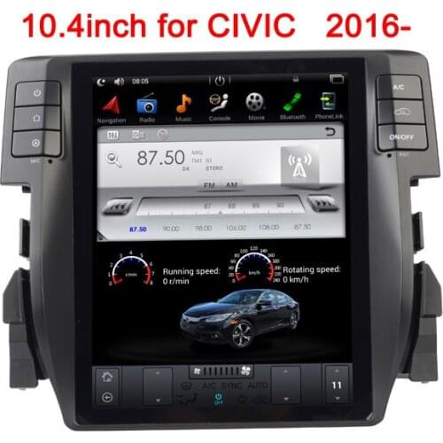 Quad core RAM 2G ROM 32G Android 7.1 tesla style car dvd player for honda civic 2016- audio autoradio monitor wifi gps navi