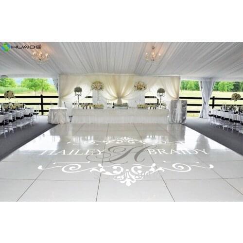 White Wedding Party Decoration Floor Stickers Custom Name Floor Decals High Quality Vinyl Removable Stickers Wedding Gift ZA104A