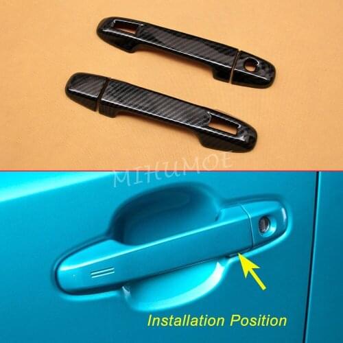 Carbon Fiber Front Door Handle Cover For Toyota CHR C-HR 2017 2018 2019 2020 Exterior Decoration Trims