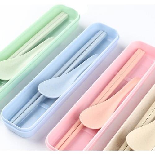 Portable Utensil Case PP Airtight Lid Washable Reusable School Camping Outdoor Travel Hiking Supplies 247 x 60 x 30 mm