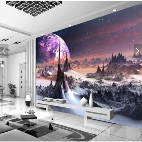Custom mural 3D stereo TV background wall bedroom living room Universe Star Wallpaper mural
