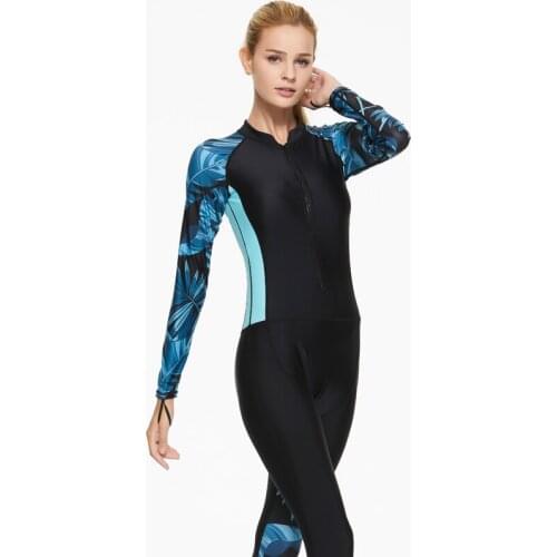 Rash Guard, Full Body Cover Thin Wetsuit, Lycra UV Protection Long Sleeves Front Zip Sport Dive Skin Suit for Surfing Snorkeling