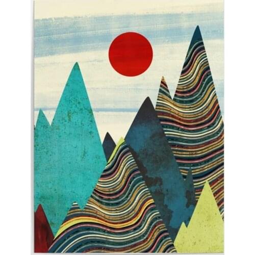 Canvas Hd Prints Pictures Wall Artwork Painting Abstract Home Decoration Modular Color Peaks Poster For Living Room No Framework