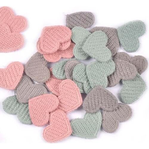 30Pcs Lace Heart Appliques Mesh Trim Patches For Sewing Supplies Stick-on Clothing Stickers Kids DIY Garment Accessories 27x35mm