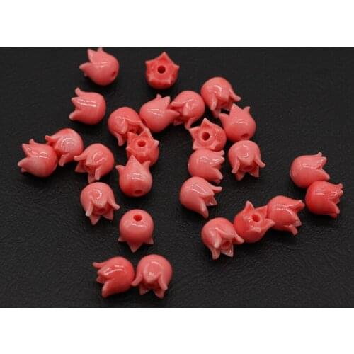 Hot Sale Natural Coral Flower Shape Beads with Holes for Jewelry Charms Pendant Making DIY Necklace Bracelet Accessories