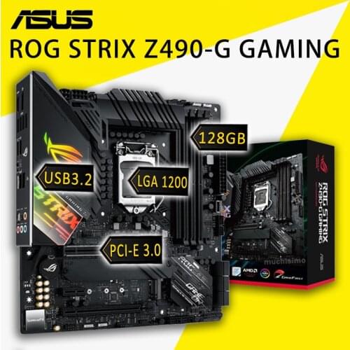 LGA 1200 Asus ROG STRIX Z490-G GAMING Motherboard DDR4 128GB PCI-E 3.0 10th-Gen CPU Display Port Intel Z490 Placa-Mãe 1200 New