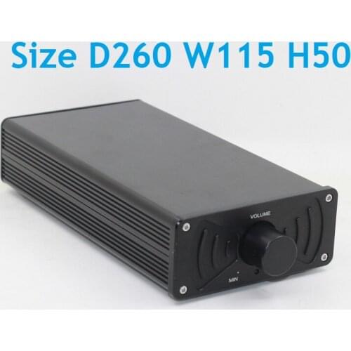 Size D260 W115 H50 Mini Size Power Amplifier Case DIY Aluminum Chassis For LM3886 Black Amplifier Housing