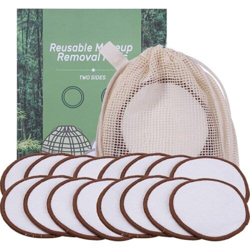 Reusable Bamboo Cotton Makeup Remover Pad, Organic Cloth Washable, Lip Mascara And Eye Cleansing Remover Pad, Friendly Harmless
