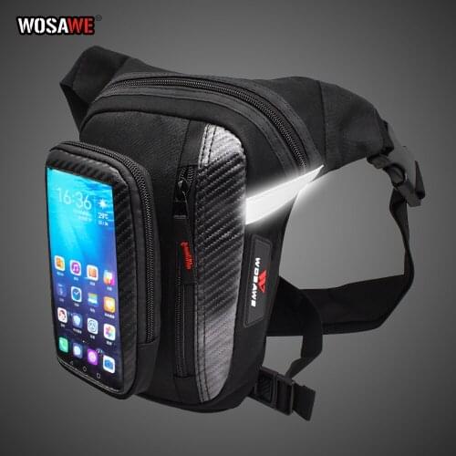 WOSAWE 1.2-1.5L Motorcycle Waterproof Leg Bags Motorcycle phone Bag Motobike Waist Bag waterproof Reflective Leg bag