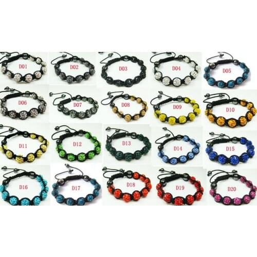 Wholesale!free shipping micro pave CZ Disco Ball Beads mix multicolor Bracelet fashion Gift for women lots crystal