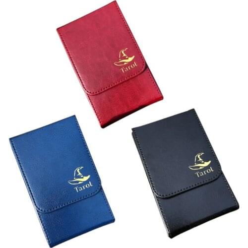 Portable Tarot Card Storage Box Double Leather Collection Board Game Poker Case G99D