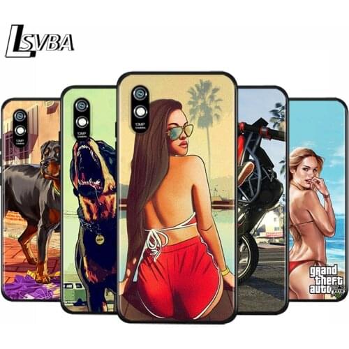Anti-Fall Soft Black Cover Grand Theft Auto GTA V For Xiaomi Redmi 10X 5G 9C 9A 9 K20 8A 8 7A 7 S2 6A 6 Matte Phone Case