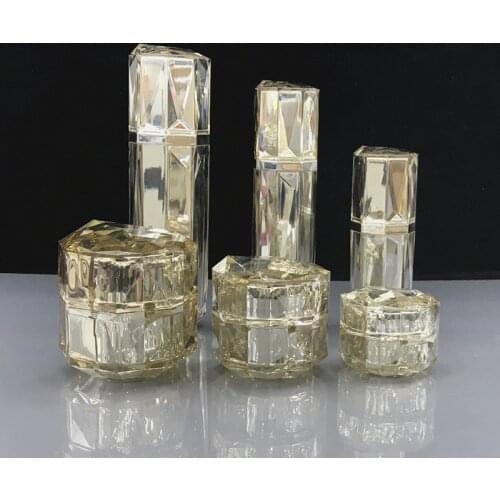 7pcs Rose Gold/Gold Empty Spray Bottle Essence Lotion Pump Bottle Acrylic Cream Jar Cosmetic Container Bottle 10g 30g 50g