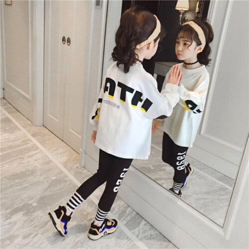 Girls Sports Suits Lace Girls Clothing Sets Sweatshirt + Pants Spring Autumn Kids Girls Outfit Clothes Age 4 6 8 10 12 14 Year
