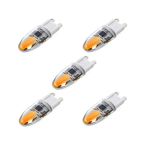 IWHD 5pcs 2W LED G9 Lamp Bulb 220V COB 160LM G9 LED Bi-pin Lights Replace Halogen Chandeliers 110v-220v