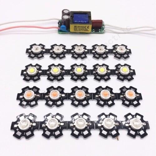 10pcs 3w led 380-840nm/Red/Green/Cool white/Natural whit Royal blue/Deep red660 +1pcs 6-10x3w 600mA led driver diy