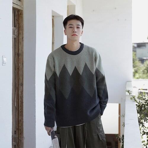 Hip Hop Knitted Sweaters Couple Vintage Sweaters Men Harajuku Graphic Wool Sweater Pullover 2021 Autumn Mens Streetwear