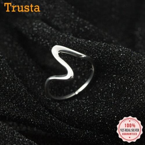 Trustdavis Genuine 925 Sterling Silver Fashion Waves Snake Opening Rings Wonderful For Women Girl Wedding Jewelry Gift DB1057