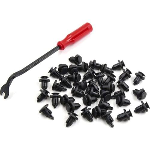 Uxcell 40Pcs Car Trim Panel Retainer Clips Dashboard Bumper Fender Push-Type Nylon Rivet with 1 Fastener Remover for Civic CR-V