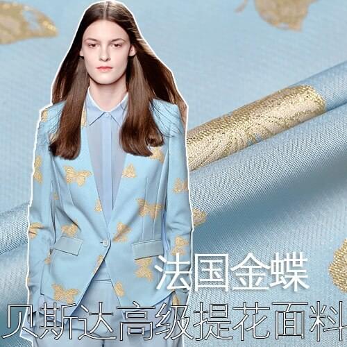 165cm width gold and silver line high-density three-dimensional jacquard cloth damask fashion fabric clothing Tingqu cloth