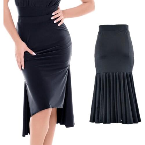 Black Latina Dance Skirt For Women Rumba Costume Irregular Skirts Ballroom Practice Wear Tap Dance Wear Designer Clothes JL1994
