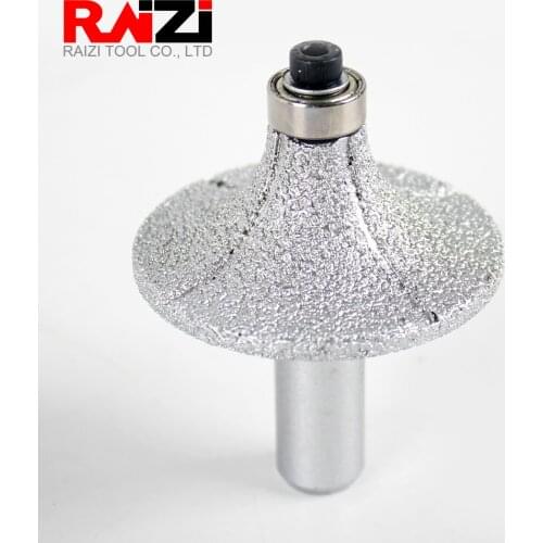 Raizi 1Pc diamond router bits profile wheel for granite marble stone 1/2" shank demi Bullnose edge grinding profiler cutter
