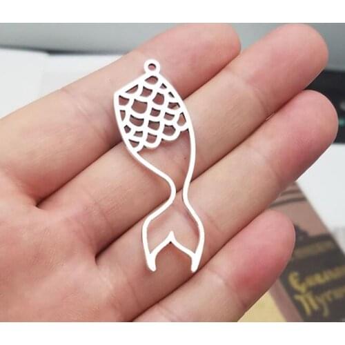 15pcs/lot--51x17mm, Mermaid Tail cham,Antique silver plated Mermaid Tail charms,DIY supplies,Jewelry accessories