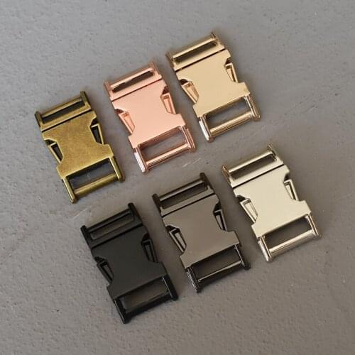 20 Pcs 15mm Metal Belt Buckle Side Release Curved Belt Buckle for Bag DIY Paracord Buckles Bracelet Trinket Bracelet Accessories