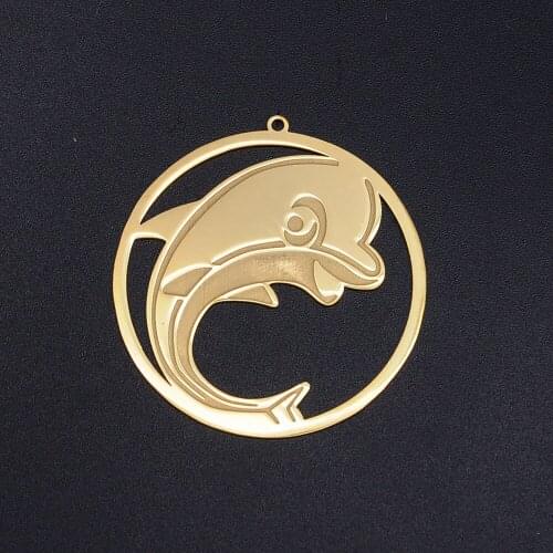 3pcs/lot Large Fashion Dolphin Stainless Steel Jewelry Pendant for Earrings DIY Charms Wholesale OEM Order Accepted
