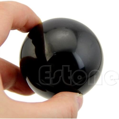 50mm Asian Natural Black Obsidian Sphere Large Stone Needle Ball Healing Stone